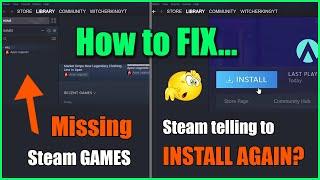 How To FIX STEAM Not Recognizing INSTALLED Games - with App Manifest Guide