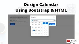 How to create calender using Bootstrap and HTML  Date and Time