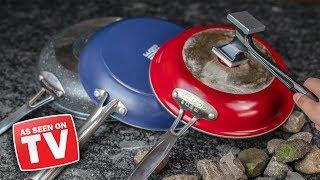 As Seen On TV Frying Pans TESTED Red Copper Blue Diamond GraniteRock