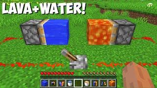 What HAPPENS if you COMBINE LAVA BLOCK AND WATER BLOCK in Minecraft ? LAVA VS WATER 