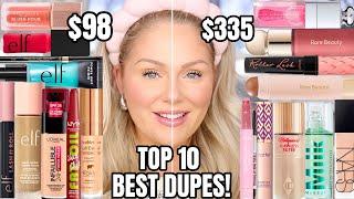 10 *BEST* Drugstore Makeup DUPES 2023  Full Face of Dupes High End vs Drugstore Makeup