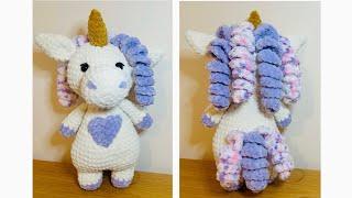 Crochet Unicorn Plush Unicorn Easy minimum sew amigurumi Unicorn 