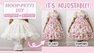 Making an ADJUSTABLE Hoop-Petti Hoop Skirt + Petticoat  Lolita DIY