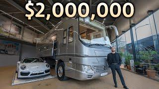 Touring a $2000000 Luxury Motorhome with Secret Supercar Garage