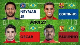 Neymar Jr vs Coutinho vs Oscar vs Paulinho - FIFA 21 comparison