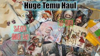 Cutest Christmas junk journal items + home beauty & clothing  LARGE TEMU HAUL