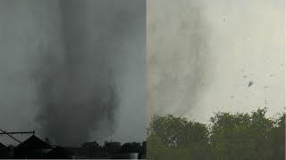 Tornado lofts trees during outbreak in southwestern Iowa - May 21 2024