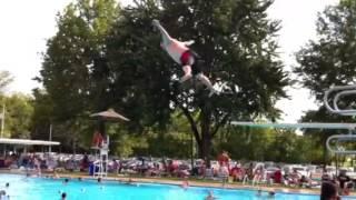 300-lb. belly flop in pool