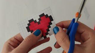 Pixel heart yapımı kağıttan kalp