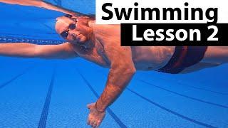 How to swim front crawl. Swimming lesson - stroke and balance