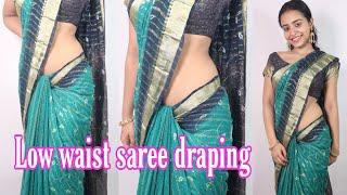 STEP BY STEP LOW WAIST SAREE DRAPING TUTORIAL  LOW WAIST DRAPING TO LOOK TALL AND SLIM  EASY TIPS