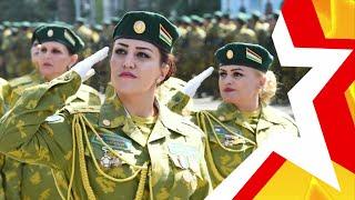 Womens troops of Tajikistan  Military parade in Dushanbe 2021  Soldiers - Madina Aknazarova s