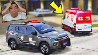 GTA V  MOD POLICIA - ROTA NA PERSEGUIÇÃO DA AMBULÂNCIA DO SAMU ROUBADA  TROCA DE TIROS 