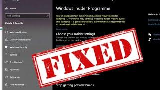 Your PC does not meet the minimum hardware requirements for windows 11  fixed