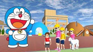 update Sakura School Simulator Yuta and Mio bermain di wahana permainan taman Doraemon gameplay