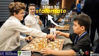 Little kid tries the stalemate trick on Magnus Carlsen  World Team Blitz 2024