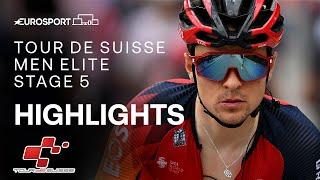 DOMINANT SUMMIT VICTORY ‍  Tour de Suisse Stage 5 Race Highlights  Eurosport Cycling