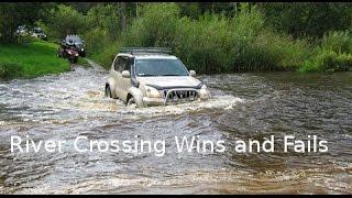 Compilation Off Road Cars Crossing River and stuck in Water  Fail and Win