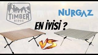 KATLANIR MASA KARŞILAŞTIRMASI  NURGAZ XXL vs TIMBER RIDGE  FOLDING TABLE COMPARISON