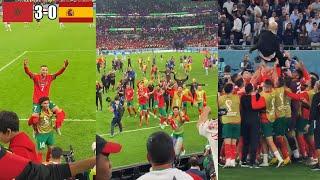 Morroco Players And Fans Crazy Celebrations After Winning Against Spain At The World Cup