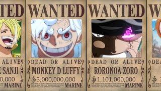 OFFICIAL Straw Hat Pirates New Bounties After Wano Arc One Piece