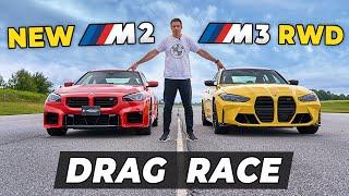 2023 BMW M2 vs 2023 BMW M3 RWD Drag Race