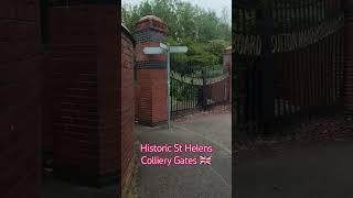 Historic St Helens Sutton Manor Colliery Gates. St Helens Lancashire