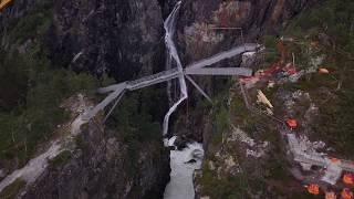 The step bridge at Vøringsfossen Norwegian Scenic Route Hardangervidda