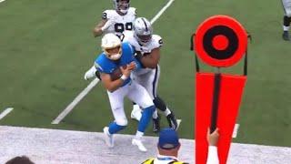 Jerry Tillery EJECTED after LATE HIT on Justin Herbert  Raiders vs Chargers