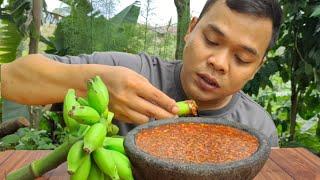 Rujak pisang mentah  wow ga nyangka ternyata begini rasanya  #salamprodukalam