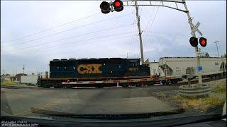 Dashcam Video CSX 4001 shoves CSX Y101 across Moulton Street in Decatur AL