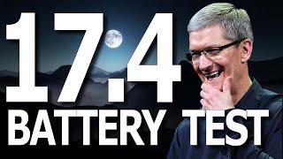 iOS 17.4 Battery Life  Battery Drain  Battery Performance Test.