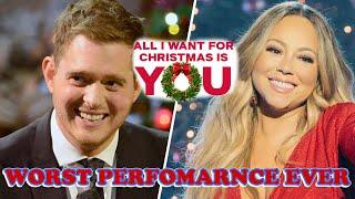 Mariah Carey & Michael Bublé - WORST PERFORMANCE EVER - All I Want For Christmas Is You