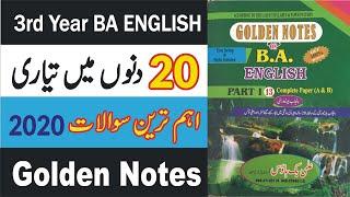 BA English 3rd Year Guess Papers Annual 2020 Exams Punjab University  100% Guaranteed Guess Papers