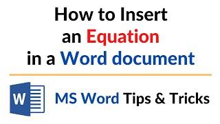 How to Insert an Equation in a Word document