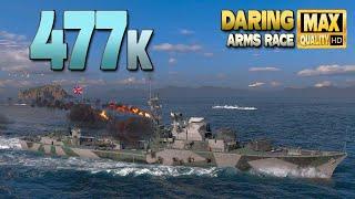 Destroyer Daring with insane 476k damage in Arms race - World of Warships