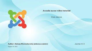 Joomla menu Com menus video tutorial