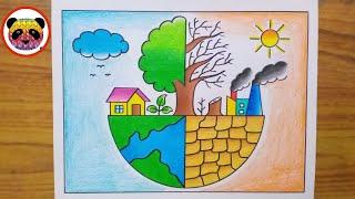 Environment Day Drawing  World Environment Day Drawing  Save Environment Drawing  Save Nature