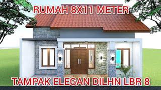 TAMPAK ELEGAN DILAHAN LEBAR DELAPAN METER - RUMAH 8X11 METER