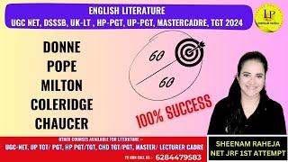 DONNE POPE MILTON COLERIDGE CHAUCER #educationalvideo #Englishliterature #ugcnetenglish