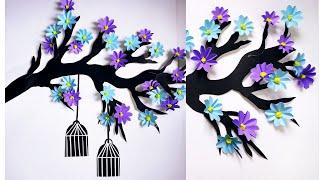 welcome wall decorationdoor decor  wallmate craft wallhangingbird cage with paper flower tree