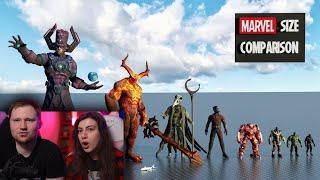 Размеры персонажей Марвел сравнение MARVEL Size Comparison  3d Animation Comparison  РЕАКЦИЯ