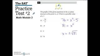 SAT Practice Test #2 Math Module 2 Problem #11