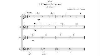 Leonardo Guevara Fuentes 3 Cartas de amor II. Negro for Guitar Quartet Score video