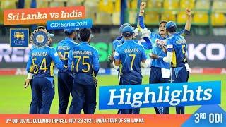 3rd ODI Highlights  Sri Lanka vs India 2021