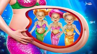 Poor VS Rich VS Giga Rich Mermaid Triplets How to Become a Mermaid