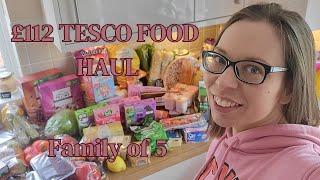 Tesco Grocery Haul  £112 UK Weekly Food Haul  Family of 5  Meal Plan