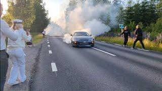 Burnout Supra MK4 670hp to celebrate friends student-graduation