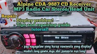 Alpine CDA-9887 CD Receiver Car StereoHead Unit  Repair Display problem