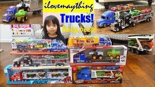 Semi-Hauler Toy Trucks. Car Carrier Trucks Playtime. Learn To Count and Learn Colors. Kids TOYS